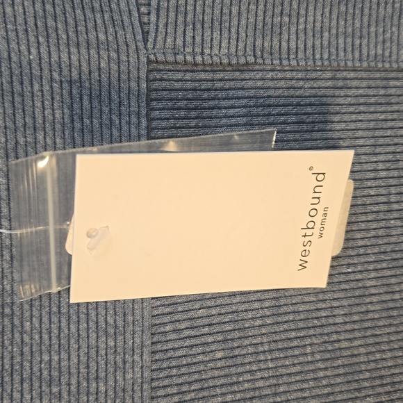 Westbound Blue Ribbed Knit Top, Plus Size 1X, NWT - Picture 4 of 5